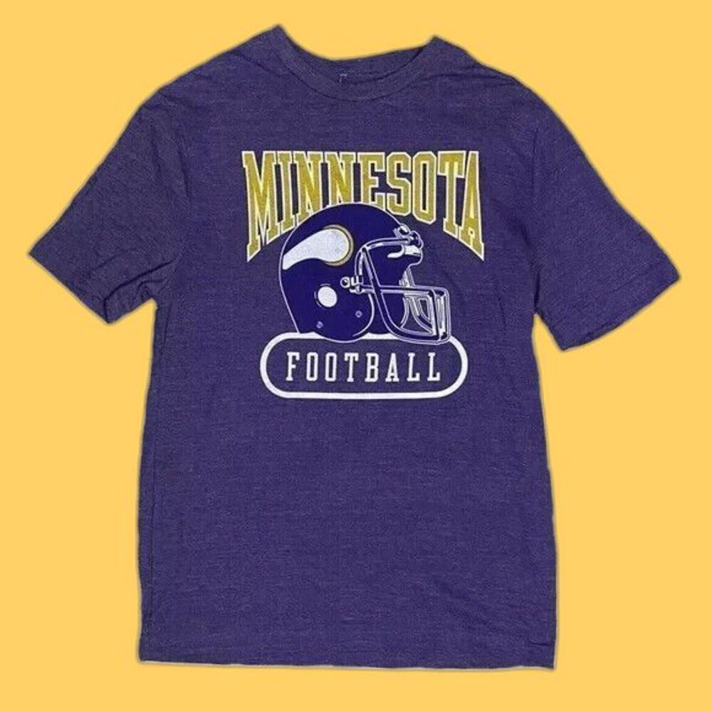Minnesota Vikings NFL Majestic Football Men's Heather Purple T-shirt sz small